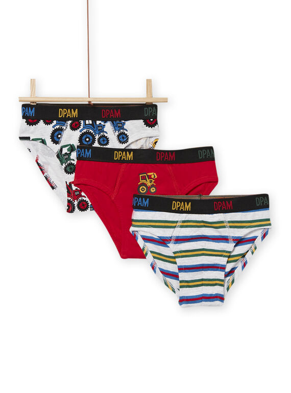 Pack de 3 slips com padrão de tratores menino NEGOSLITRA / 22SH12I2D5LJ920