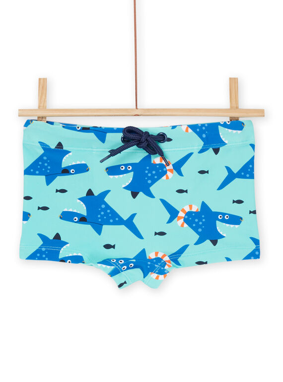 Calções de banho turquesas com estampado tubarão RYOMERSHOREQ / 23SI02R2MAIC200