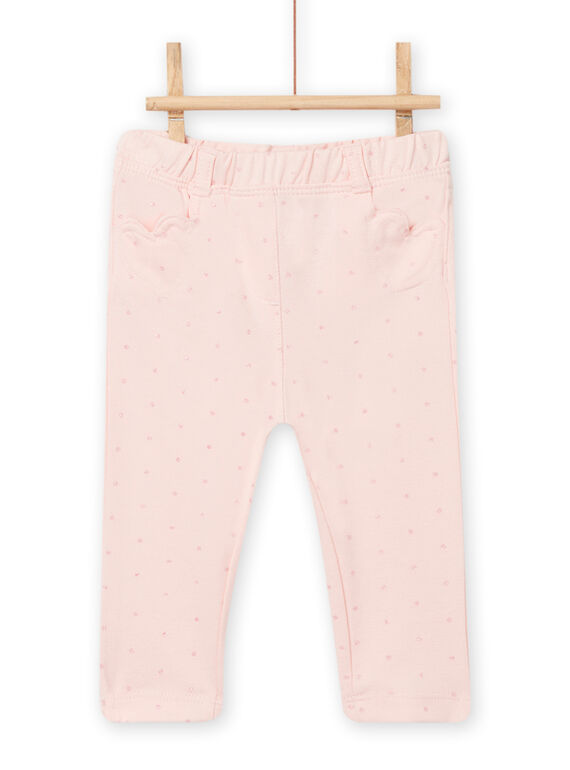 Calças rosa-maquilhagem às bolinhas e bolsos corações bebé menina NIJOPAN2 / 22SG0963PAND327