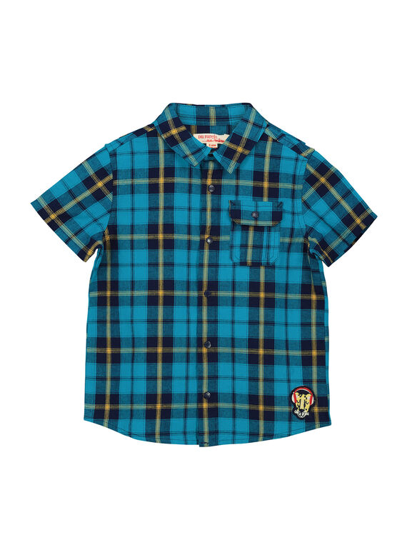 Camisa aos quadrados mangas curtas menino FOTUCHEM / 19S902F1CHM210