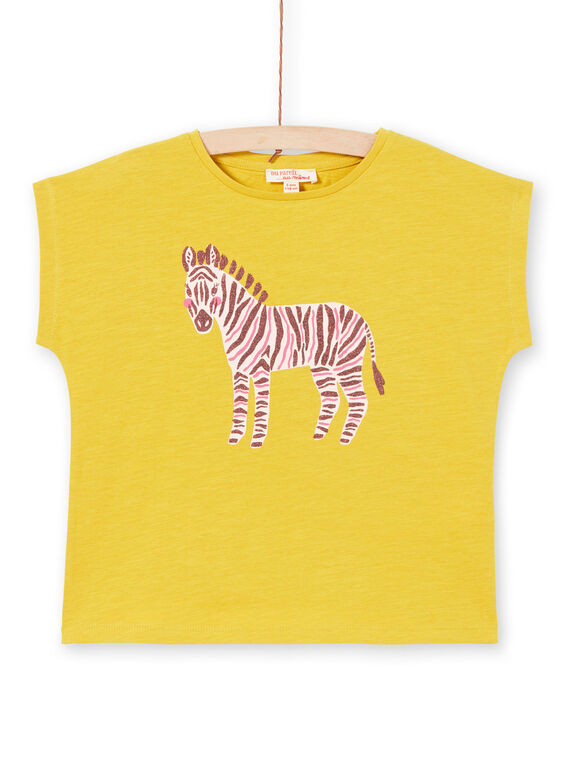 T-shirt mangas curtas, estampado zebra com purpurinas LAJOTI11 / 21S901F9D31G606