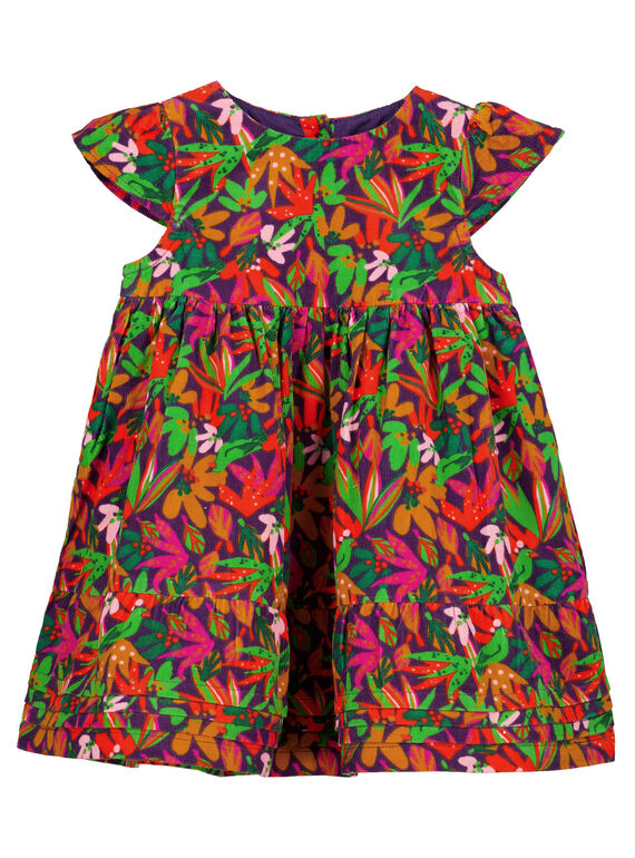 Vestido estampado em veludo menina GIVIOROB2 / 19WG09R1ROB708