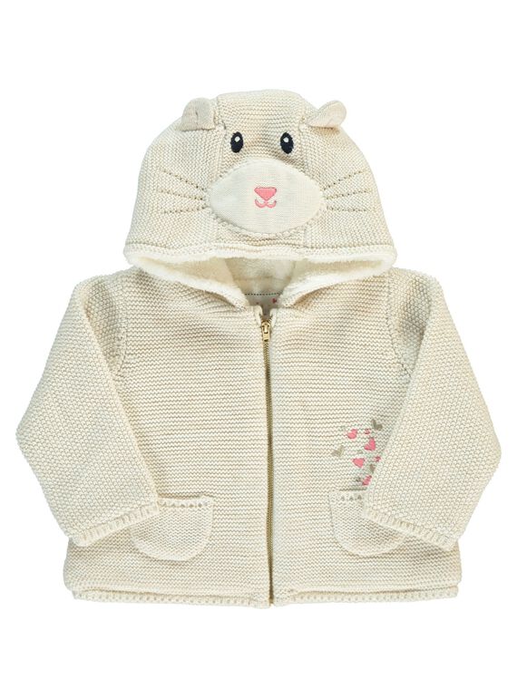 Baby girls' fur lined hooded jacket DIROUVES2 / 18WG0962VES001