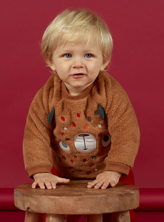 Sweat castanho padrão urso bebé menino MUFUNSWE / 21WG10M1SWEI820