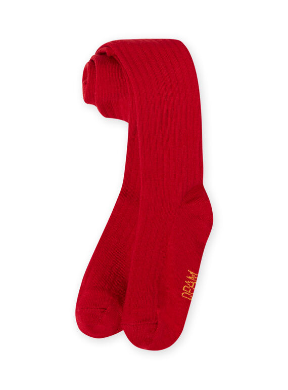 Collants lisos canelados vermelho menina MYAJOCOL2 / 21WI0119COL511
