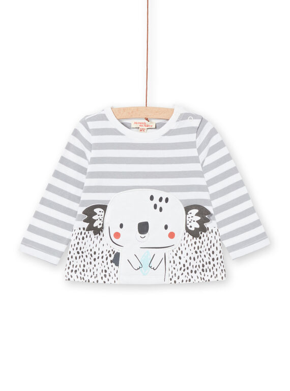 Tee-shirt mangas compridas às riscas bebé menino LUPOETEE1 / 21SG10Y3TML001