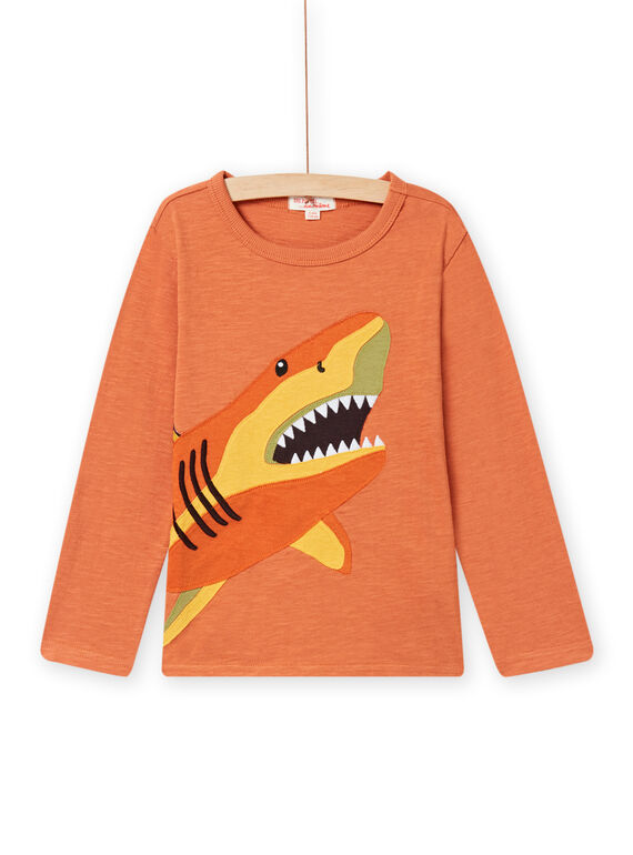 T-shirt ferrugem com padrão tubarão menino NOVITEE2 / 22S902M1TML408