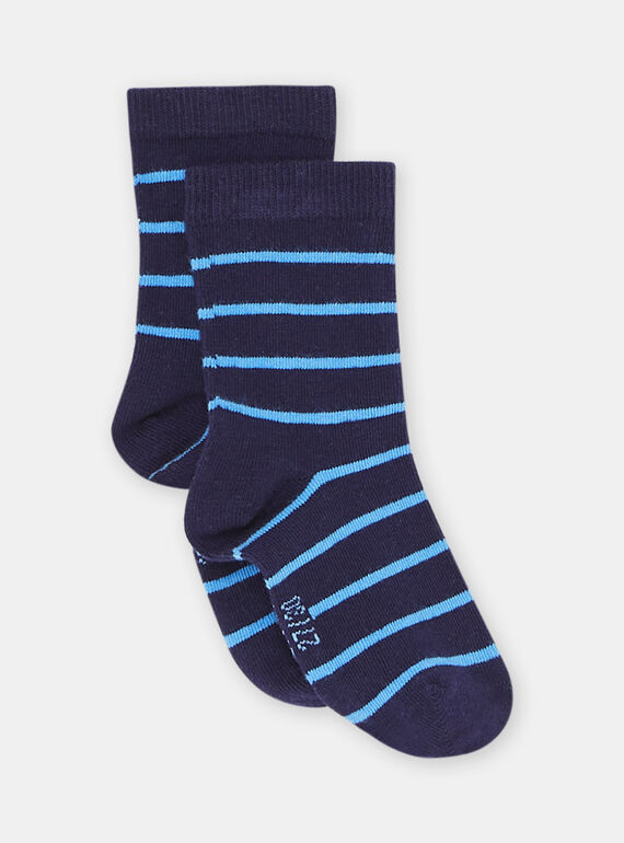 Meias turquesa com estampado às riscas menino SYOJOCHOR4 / 23WI02B6SOQC217