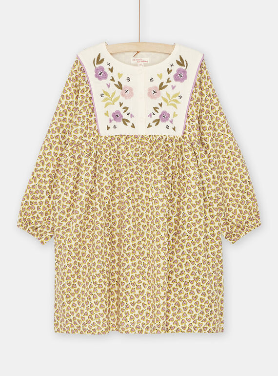 Vestido cru, rosa e verde menina SAKYOROB4 / 23W901I3ROB003