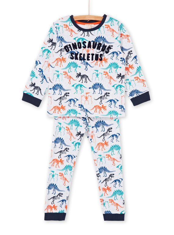 Pijama t-shirt e calças branco e azul-marinho estampado dinossauros menino LEGOPYJSKE / 21SH125APYJJ920