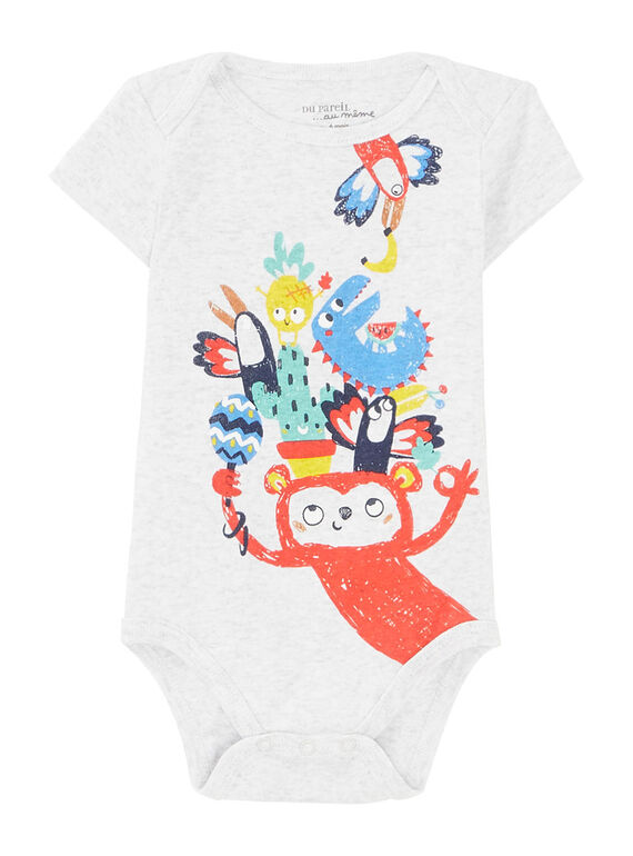Body bebé menino mangas curtas cinzento mesclado JEGABODSIN / 20SH14V6BDLJ906