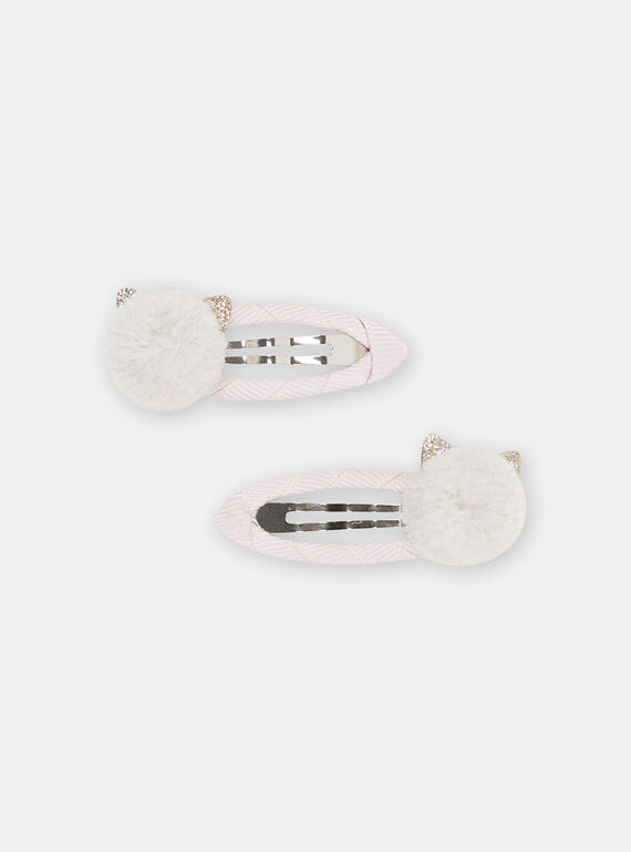 2 ganchos rosa orelhas de gato menina SYAJOCLIP6 / 23WI018BBRTD322