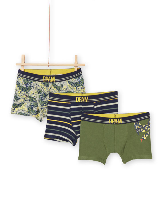 Lote de 3 boxers a condizer menino MEGOBOXKAKI / 21WH12B3BOX705