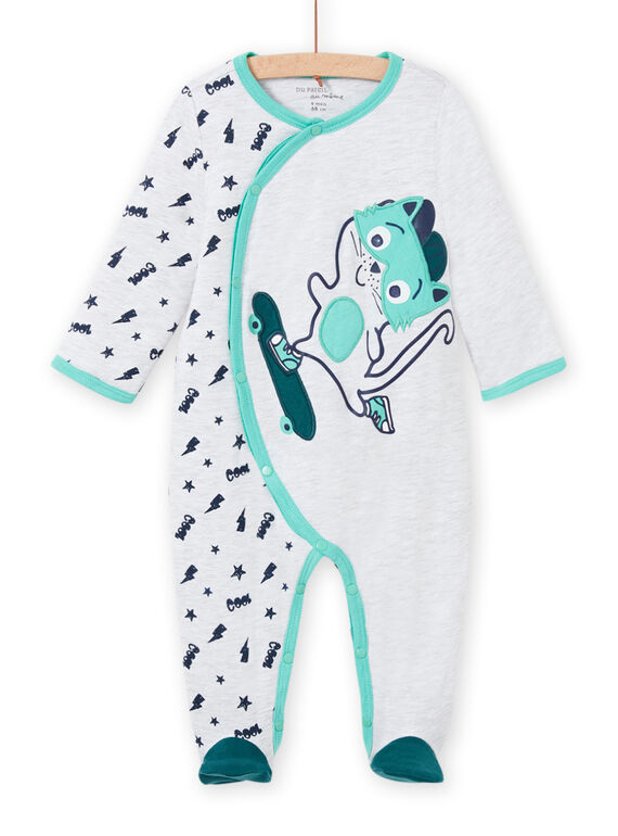 Babygro cinzento mesclado padrão gato bebé menino MEGAGRECHA / 21WH1495GREJ920