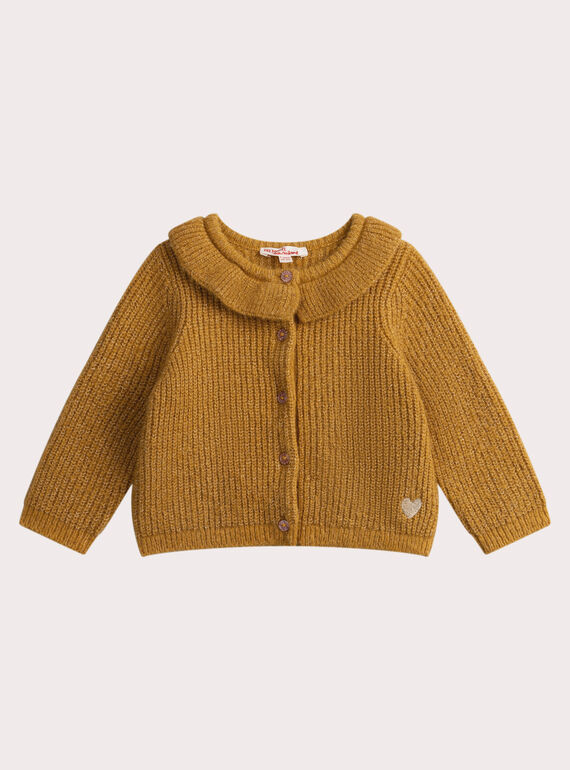 Cardigan de manga comprida com gola de fantasia para menina  VIBACAR1 / 24WG09Q1CAR107