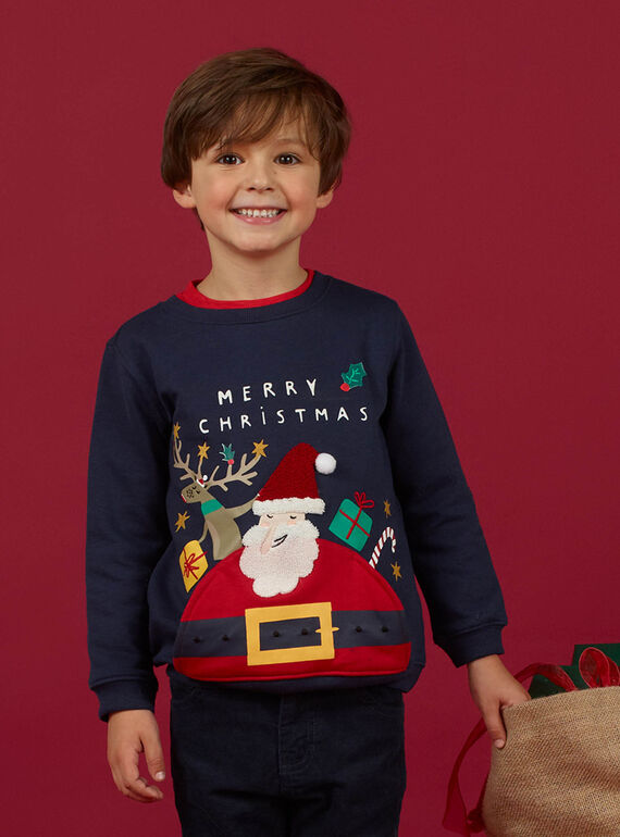 Sweat de Natal azul-marinho menino MONOSWE / 21W902Q1SWE705