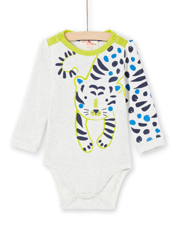 Body cru mesclado e verde bebé menino MUKABOD / 21WG10I1BOD006