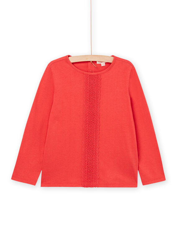 T-shirt de mangas compridas vermelho PAJOSTEE5 / 22W901BBTMLF503