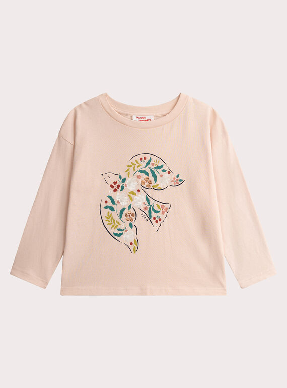 T-shirt rosa em pó animação irondelle para menina  VAKLITEE2 / 24W90142TMLD319