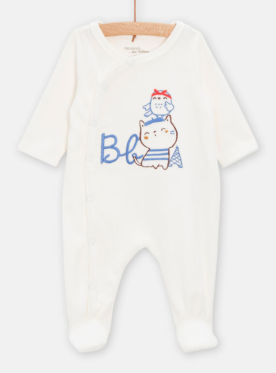 Babygro branco com mangas compridas menina TOU1GRE5 / 24SF05H5GREA001