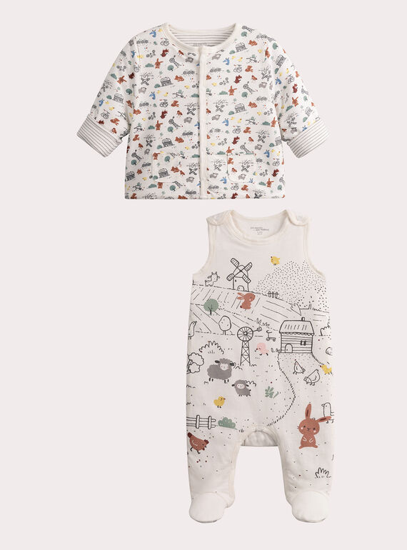 Conjunto de macacão e casaco de malha estampado para bebé  VOU1ENS1 / 24WF05C1ENS001
