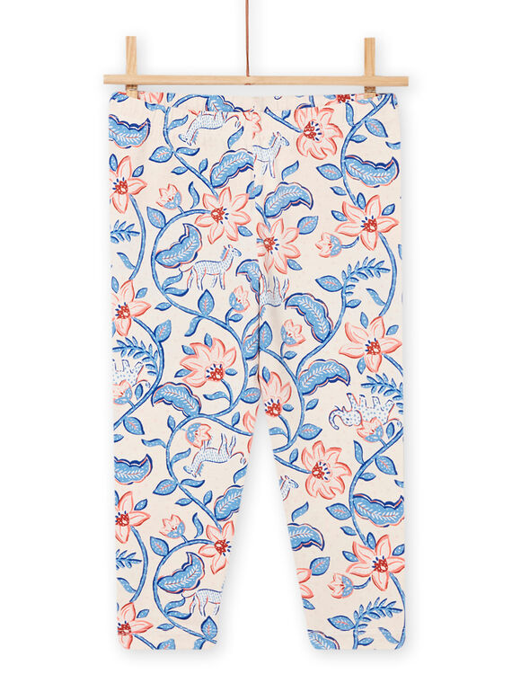 Leggings branco, azul e rosa estampado bebé menina NYASANLEG / 22SI01S1CALA002