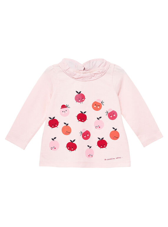 T-shirt mangas compridas bebé menina gola com folhos JIVIBRA / 20SG09D1BRAD310