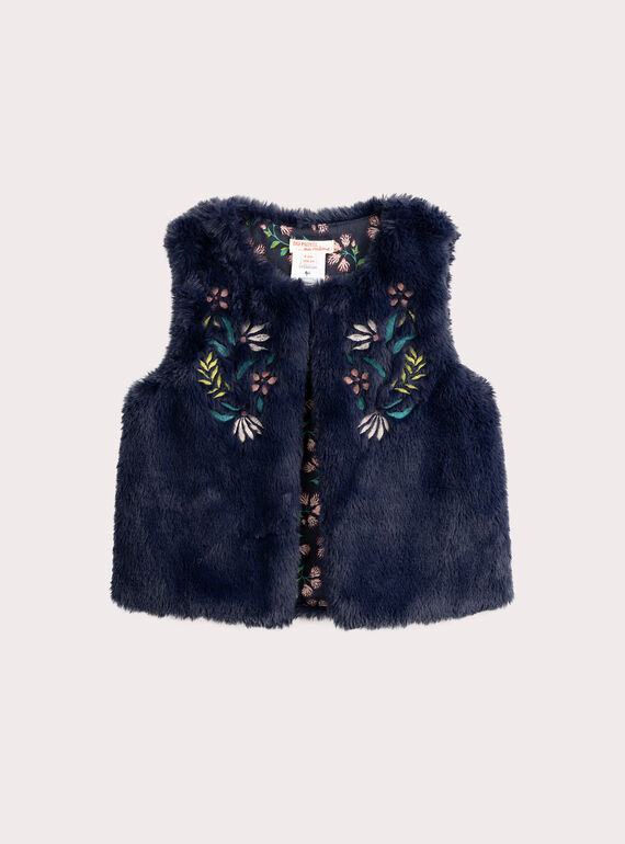 Cardigan reversível de pele marinha para menina  VAKLICAR1 / 24W90142CAR070
