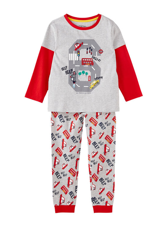 Pijama cinzento mesclado  “londres” criança menino JEGOPYJLON / 20SH12C5PYJ943