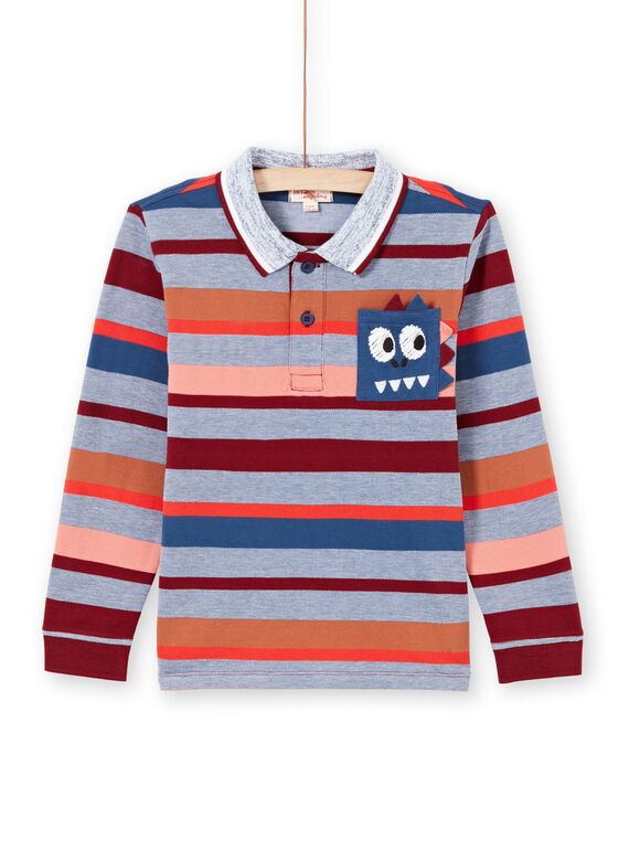 Polo de mangas compridas às riscas coloridas menino MOPAPOL / 21W902H1POL219