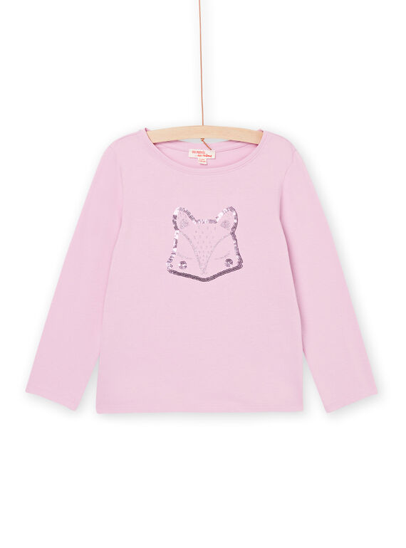 T-shirt de mangas compridas rosa com estampado de raposa PAJOYTEE4 / 22W901B5TMLH700