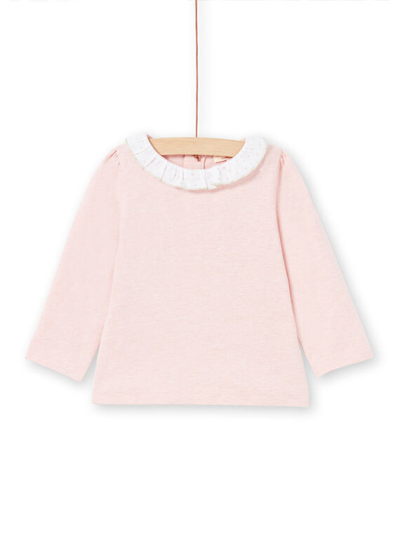 T-shirt rosa e branca bebé menina MIJOBRA2 / 21WG0914BRAD314