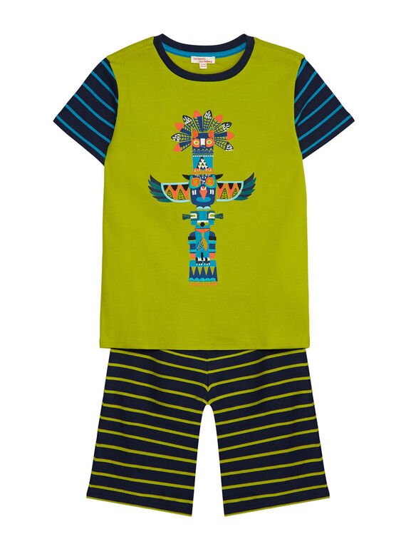 Pijama às riscas amarelo criança menino JEGOPYJTOEX / 20SH12C6PYJ605