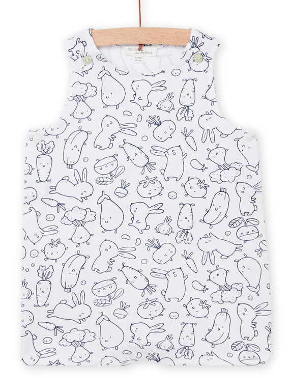 Jardineiras com estampado fantasia branco recém-nascido menino NOU2SAC / 22SF0451SAC000