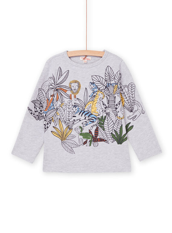 T-shirt de mangas compridas com padrão de selva POMOTEE3 / 22W902N5TMLJ922