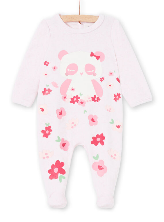 Babygro recém-nascido menina rosa mesclado padrão panda LEFIGRECHA2 / 21SH1359GRED314