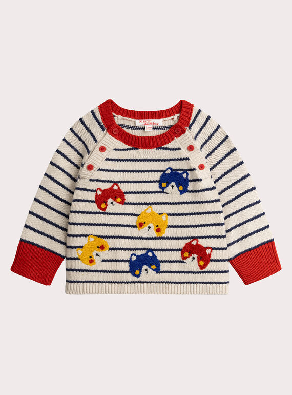 Camisola listrada de animação de raposa para menino  VUROPUL / 24WG10P1PUL808