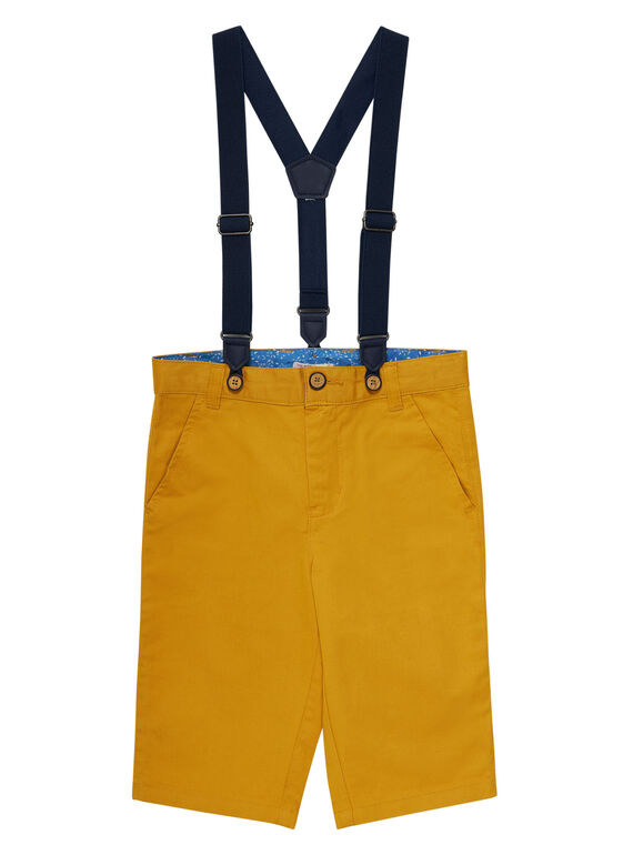Bermudas amarelo milho menino com alças JOSOBER2 / 20S90282BERB107
