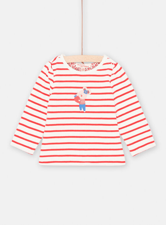 T-shirt vermelho e branco reversível bebé menina SIFORTEE / 23WG09K1TML001