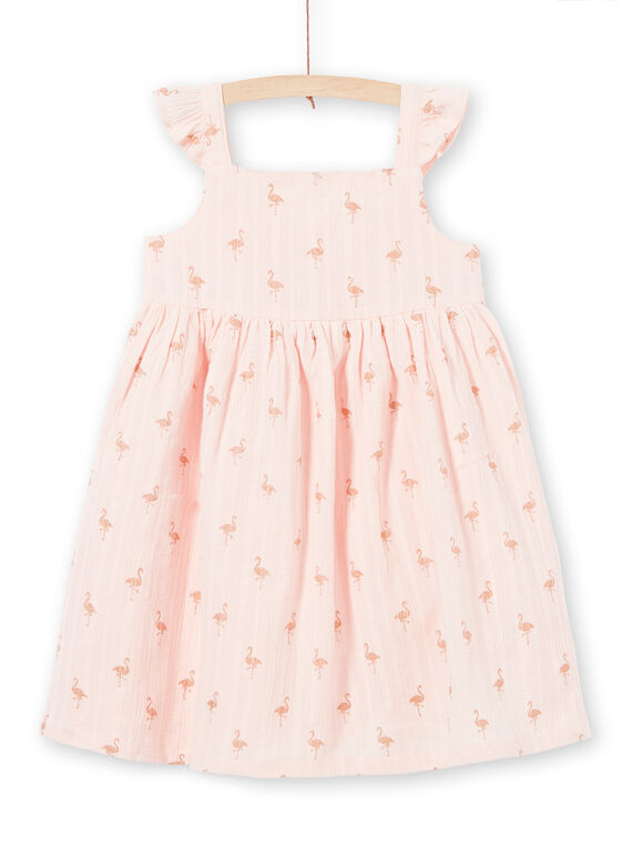 Vestido rosa estampado flamingos com purpurinas LATEROB2 / 21S901V4ROBD322