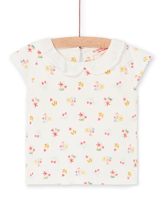 T-shirt cru e rosa estampado florido bebé menina LIVERBRA / 21SG09Q1BRA001