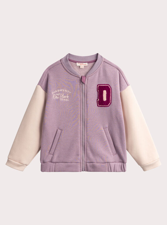 Camisola de fato de treino lilás para menina com forro quente VAJOHAUJOG2 / 24W901G1JGH320