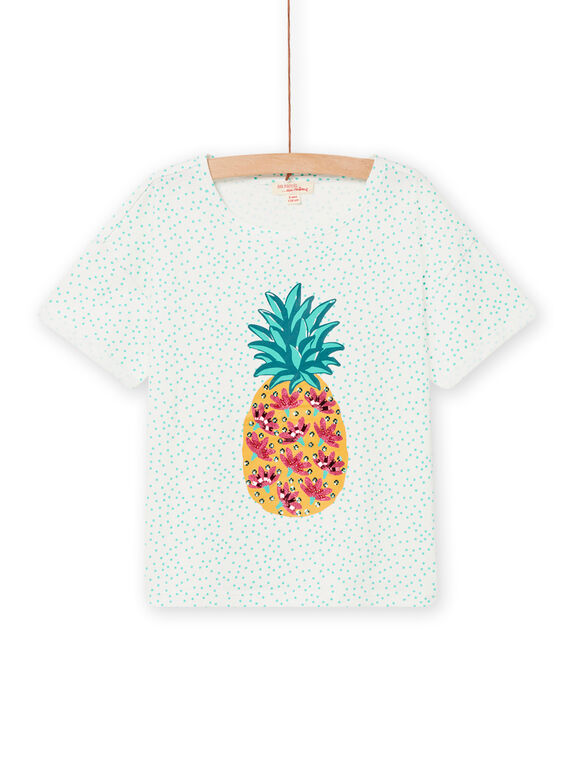 T-shirt de mangas curtas cru e azul menina NAWATI1 / 22S901V1TMC001