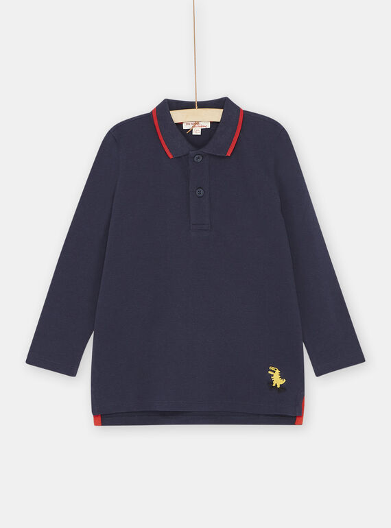 Polo azul-marinho com bordado de dinossauro menino SOJOPOL1 / 23W902B2POL705