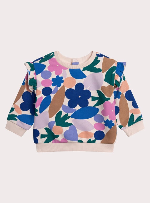 Sweatshirt às flores para bebé menina