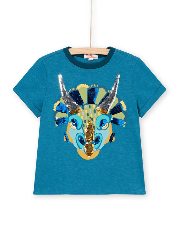 T-shirt azul criança menino LOVERTI5 / 21S902Q3TMC715