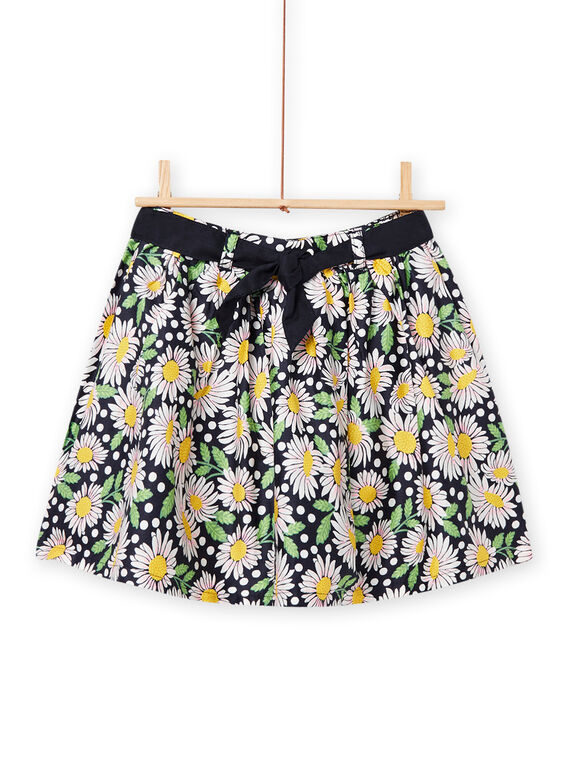 Saia preto com estampado florido menina NASOJUP2 / 22S901Q2JUPC243