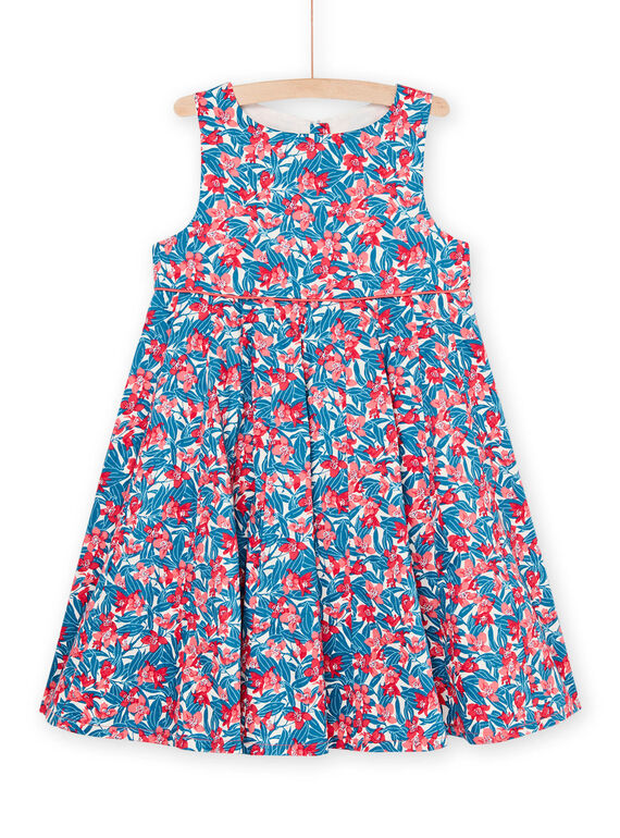 Vestido comprido azul e rosa com estampado florido RABLEROB1 / 23S90133ROB001