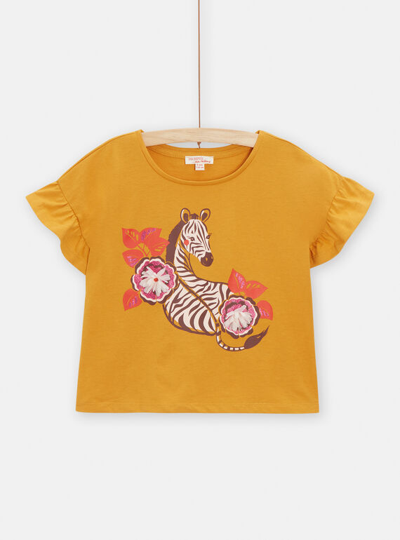 T-shirt amarela com padrão de zebra menina TALITI3 / 24S901T2TMC107