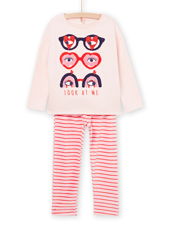 Pijama T-shirt e calças em veludo com estampado de óculos PEFAPYJSUN / 22WH1134PYJ307